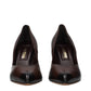 Brown Leather High Heel Pumps