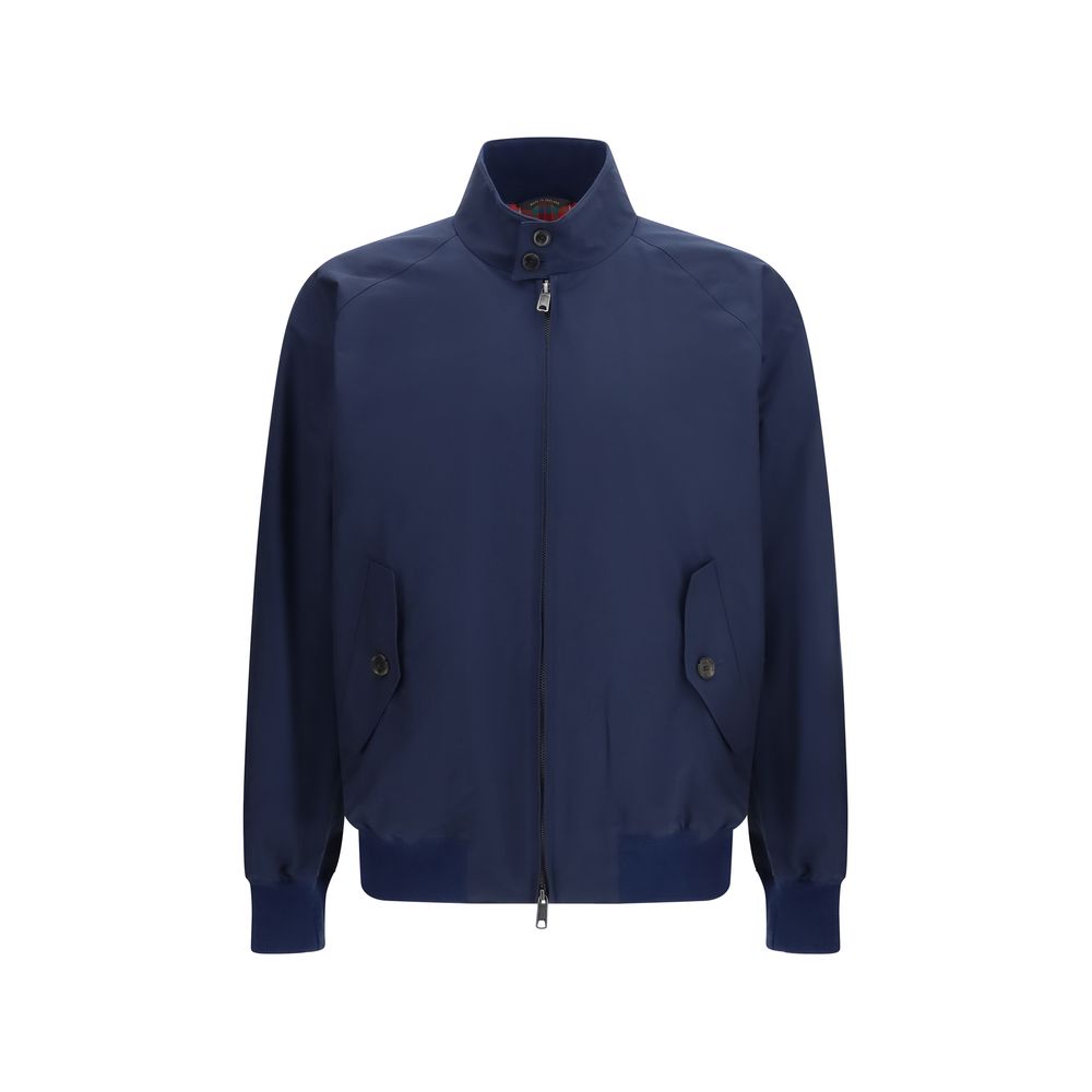 Blue Polyester Biker Jacket