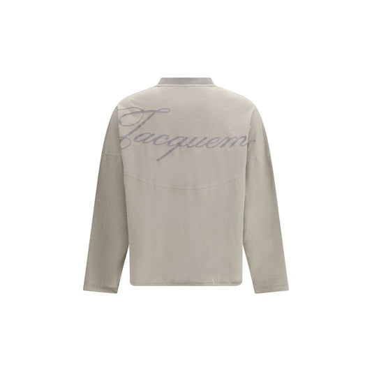 Gray Cotton Long Sleeve T-Shirt