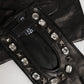 Women Black Embellished Wrist Length Mitten Gloves