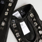 Women Black Embellished Wrist Length Mitten Gloves