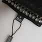 Women Black Embellished Wrist Length Mitten Gloves
