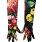 Multicolor Floral Print Elbow Length Women Gloves