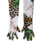 Multicolor Floral Leopard Elbow Length Women Gloves