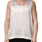 White Satin Polyester SleevelessTank T-shirt