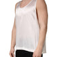 White Satin Polyester SleevelessTank T-shirt