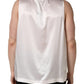 White Satin Polyester SleevelessTank T-shirt