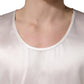 White Satin Polyester SleevelessTank T-shirt