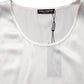 White Satin Polyester SleevelessTank T-shirt