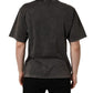 Gray Logo Embellished Men Crew Neck T-shirt