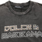 Gray Logo Embellished Men Crew Neck T-shirt