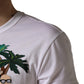 White Palm Embroidered Men Crew Neck T-shirt