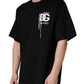 Black Logo Embroidered Men Crew Neck T-shirt