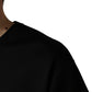 Black Logo Embroidered Men Crew Neck T-shirt