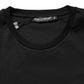 Black Logo Embroidered Men Crew Neck T-shirt
