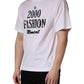 White Graphic Print DG Men Crew Neck T-shirt