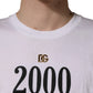 White Graphic Print DG Men Crew Neck T-shirt