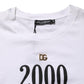 White Graphic Print DG Men Crew Neck T-shirt