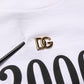 White Graphic Print DG Men Crew Neck T-shirt