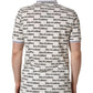 White Logo Monogram Cotton Men Polo  T-shirt