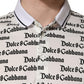 White Logo Monogram Cotton Men Polo  T-shirt
