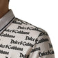 White Logo Monogram Cotton Men Polo  T-shirt