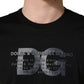 Black Logo DG Print Cotton Crew Neck T-shirt