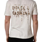 White Logo Patch Cotton Men Crew Neck  T-shirt