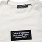 White Logo Patch Cotton Men Crew Neck  T-shirt