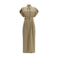 Beige Cotton Casual Dress