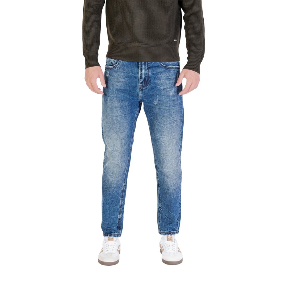 Blue Cotton Skinny Jeans