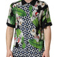 Multicolor Tropical Orchid Print Men Shirt