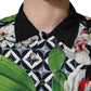 Multicolor Tropical Orchid Print Men Shirt