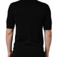 Black Heraldic Crest Patch Silk Polo T-shirt