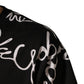 Black Script Logo Print Men Crew Neck T-shirt