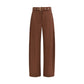 Brown Viscose Casual Pants