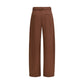 Brown Viscose Casual Pants