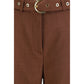 Brown Viscose Casual Pants