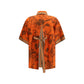 Orange Silk Pattern Shirt