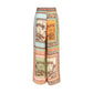 Multicolor Silk Casual Pants