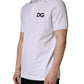 White Logo Embroidered Cotton Polo T-shirt