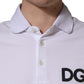 White Logo Embroidered Cotton Polo T-shirt