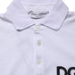 White Logo Embroidered Cotton Polo T-shirt