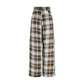 Multicolor Linen Casual Pants