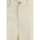 Beige Viscose Casual Pants