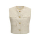 Beige Wool Sleveless Jacket