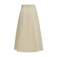 Beige Linen Midi Skirt