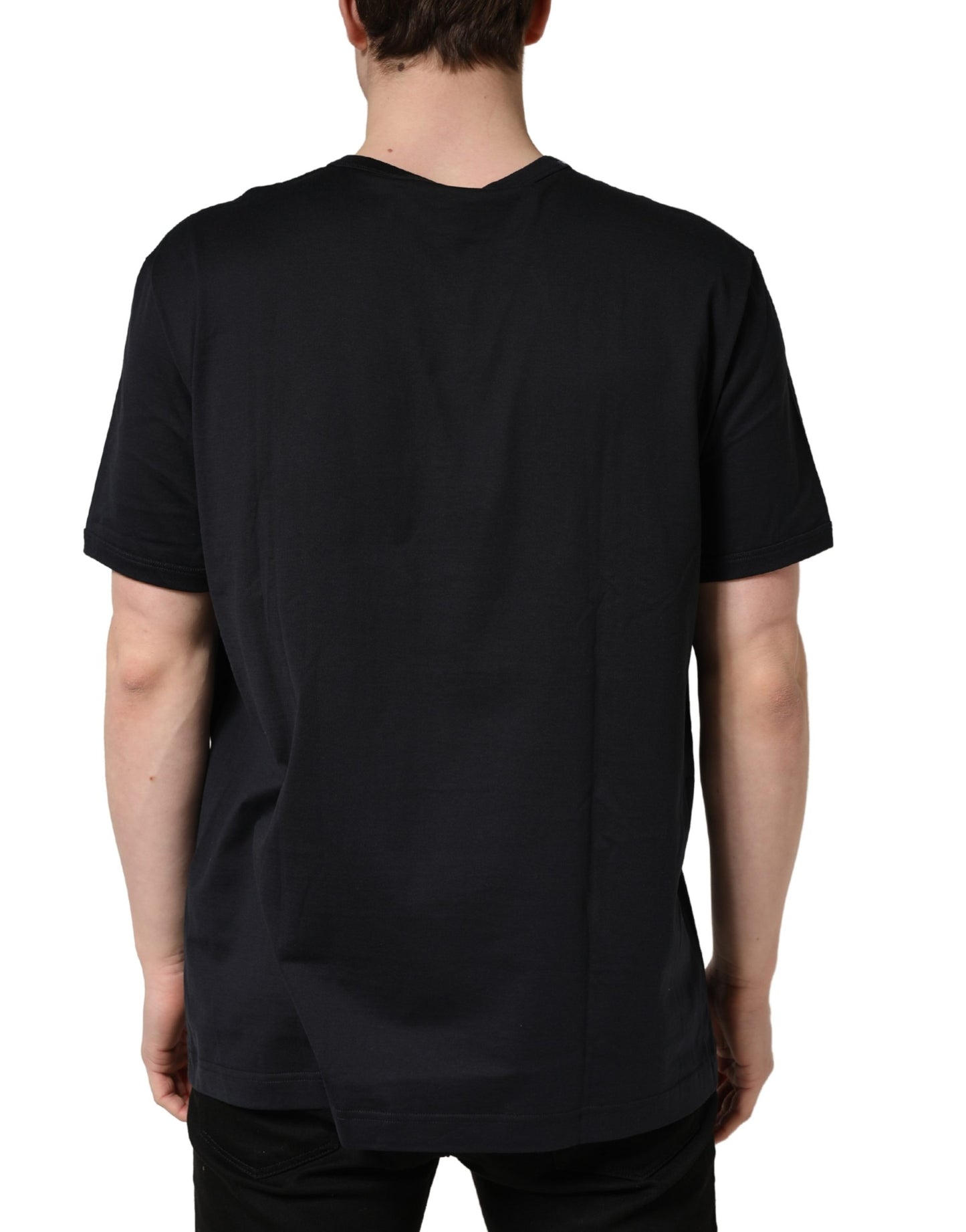 Black #DGFAMILY Patch Men Crew Neck T-shirt