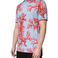 LightBlue Coral Cotton Collared Polo  T-shirt