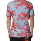 LightBlue Coral Cotton Collared Polo  T-shirt